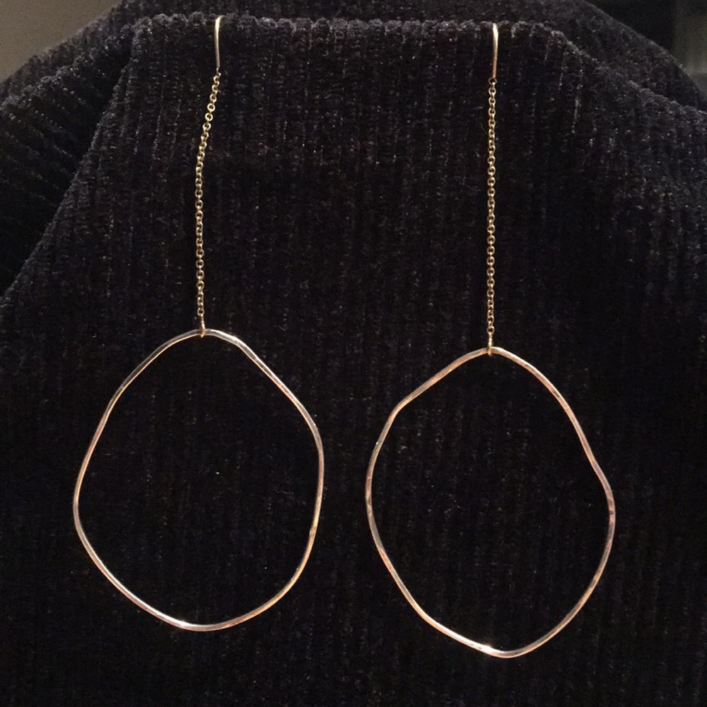 Gold Tone Earrings 9ct chain & hook